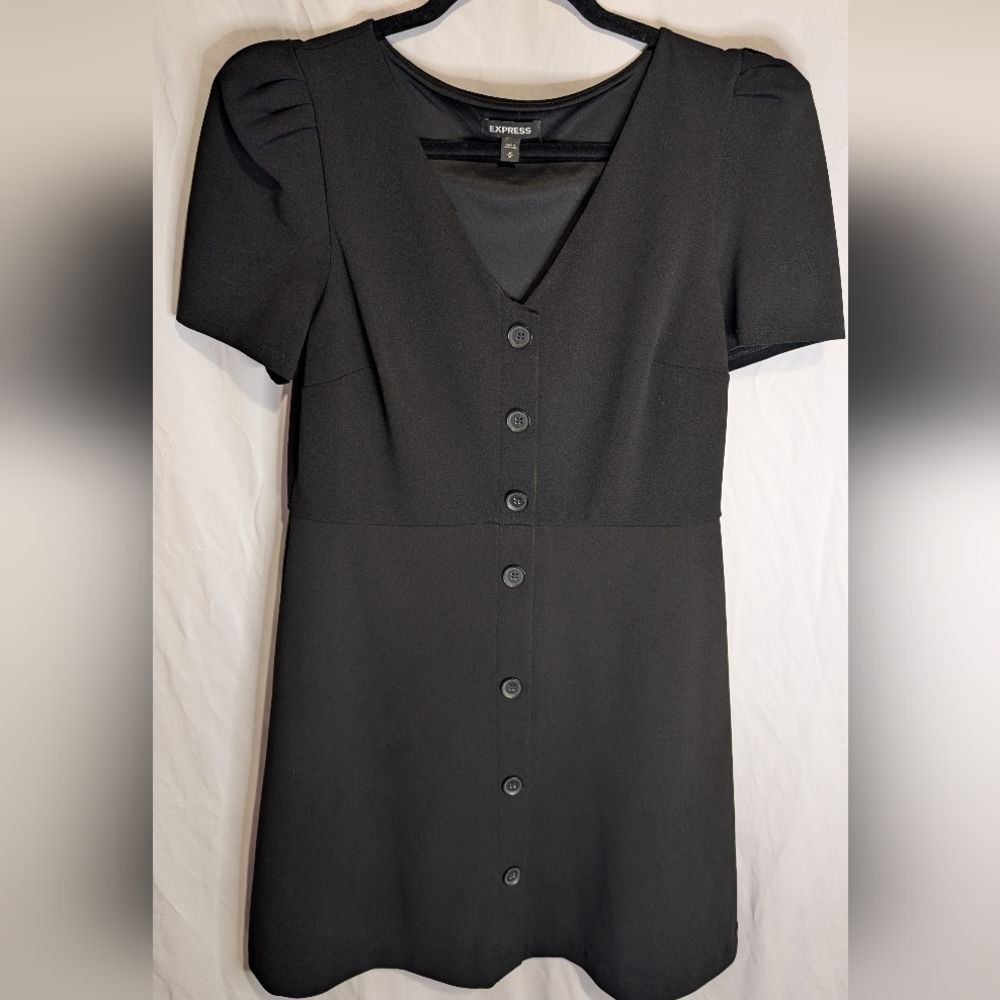 Express Black Button-Down Dress